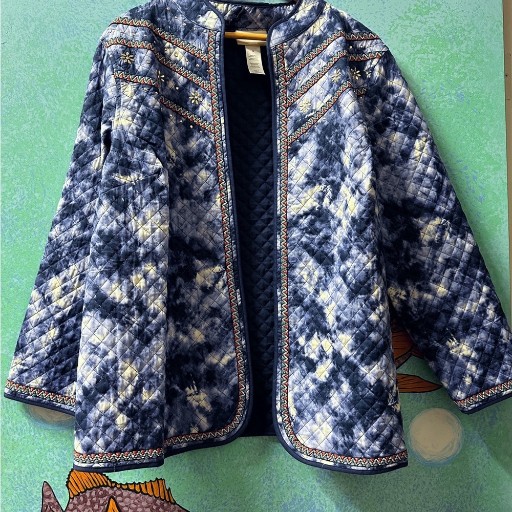 Blue and White Quilted Jacket